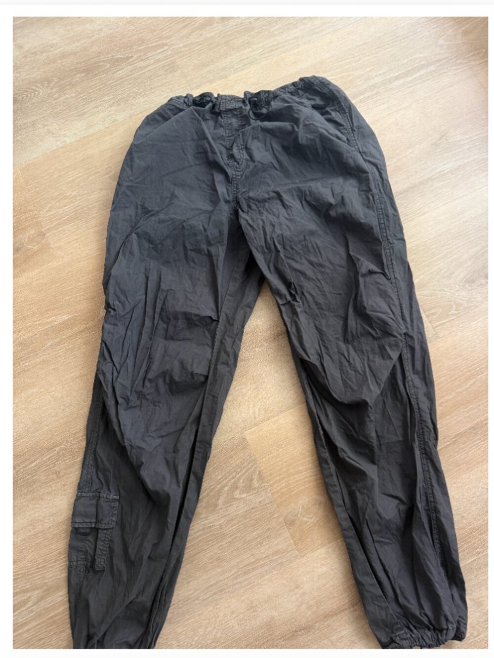 Garage Washed Black Cargo Parachute Joggers Pants M Y2K Utility